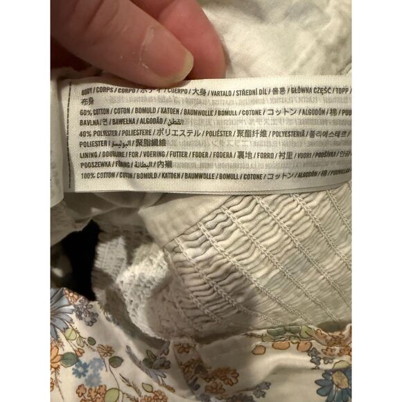 Abercrombie & Fitch Ditsy Floral Lined Puff Balloon Sleeve Crop Top - Size M - Picture 5 of 5